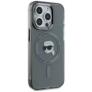 Tok Karl Lagerfeld KLHMP15LHLSKIK iPhone 15 Pro 6.1" black hardcase IML Metal Karl Head MagSafe (KLHMP15LHLSKIK) kép