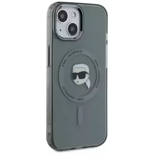 Tok Karl Lagerfeld KLHMP15SHLSKIK iPhone 15 6.1" black hardcase IML Metal Karl Head MagSafe (KLHMP15SHLSKIK) kép