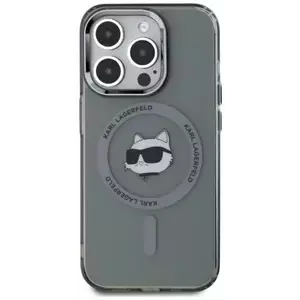 Tok Karl Lagerfeld KLHMP15XHLSCHK iPhone 15 Pro Max 6.7" black hardcase IML Metal Choupette Head MagSafe (KLHMP15XHLSCHK) kép