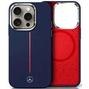 Tok Mercedes MEHMP16X23SUMRV iPhone 16 Pro Max 6.9" navy hardcase Silicone Red Stripe MagSafe (MEHMP16X23SUMRV) kép