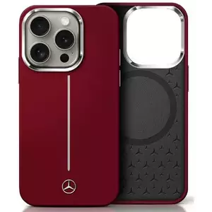 Tok Mercedes MEHMP16X23SUMSR iPhone 16 Pro Max 6.9" red hardcase Silicone White Stripe MagSafe (MEHMP16X23SUMSR) kép