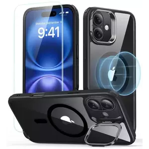 Tok ESR CLASSIC HYBRID KICKSTAND HALOLOCK MAGSAFE & TEMPERED GLASS IPHONE 16 PLUS CLEAR/BLACK (4894240243688) kép