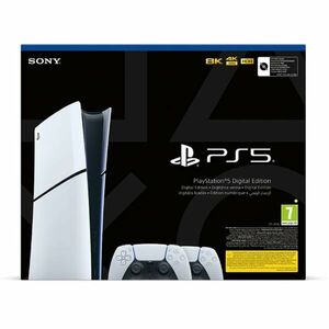 PlayStation 5 Digital (Model Slim) + PlayStation 5 DualSense Wireless Controllers, black & white kép