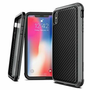 X-Doria Defense Lux for iPhone Xs Max - Black Carbon Fiber kép