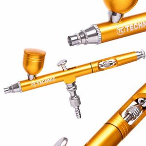 Modellező mini airbrush festékszóró 0, 3 mm-es fúvókával B-130 Double Action GOLD mini kép