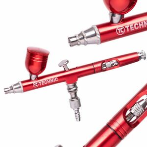 Modellező mini airbrush festékszóró 0, 3 mm-es fúvókával B-130 Double Action Red mini kép