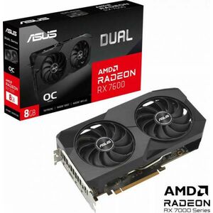 Radeon RX 7600 DUAL OC 8GB GDDR6 128bit (DUAL-RX7600-O8G/90YV0IH1-M0NA00) kép