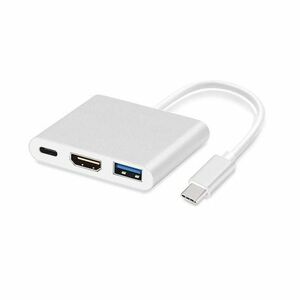 MG adapter USB-C - HDMI 4K / USB / USB-C 0.25m, fehér kép