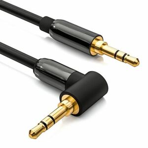 MG Angled audio kábel 3.5mm mini jack M/M 1.5m, fekete kép