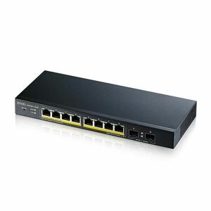 ZYXEL Switch 10x1000Mbps(8xPOE) + 2xGigabit SFP, Fémházas Menedzselhető (8GbE port), GS1900-10HP-EU0102F kép