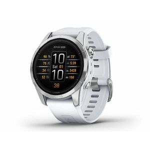 GARMIN Epix Pro Gen 2 okosóra (010-02802-01) ezüst, fehérkő szilikon szíjjal kép