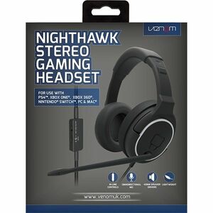 Venom Nighthawk Sztereó Gaming Fejhallgató Fekete (VS2855) kép