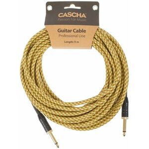 Cascha Professional Line Guitar Cable, Straight, Tweed Natural, 9 m kép