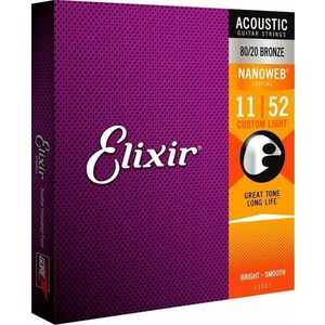 Elixir 11027 Nanoweb 11-52 Akusztikus gitárhúrok kép