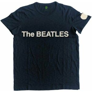 The Beatles Ing Logo & Apple App Slub Unisex Navy Blue L kép