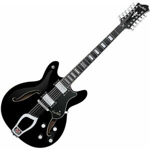 Hagstrom Viking Deluxe 12 Gloss Black Félakusztikus - jazz-gitár kép