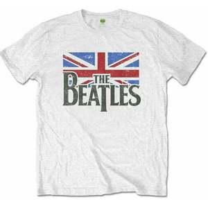 The Beatles Ing Drop T Logo & Vintage Flag Kids White 7 - 8 év kép