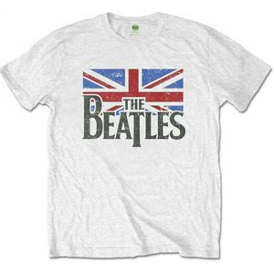 The Beatles Ing Drop T Logo & Vintage Flag Kids White 11 - 12 év kép