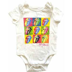 The Rolling Stones Ing Two-Tone Tongues Kids White 0-3 Months kép