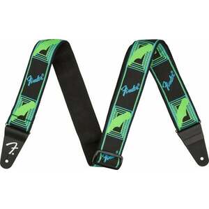 Fender Neon Monogram Strap Textil gitár heveder Green/Blue kép