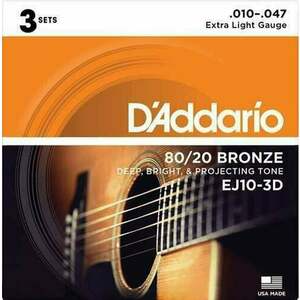 D'Addario EJ10-3D Akusztikus gitárhúrok kép