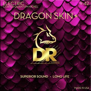 DR Strings Dragon Skin+ Coated Light 9-42 Elektromos gitárhúrok kép