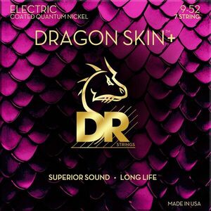 DR Strings Dragon Skin+ Coated 7 string Light 9-52 Elektromos gitárhúrok kép