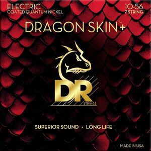 DR Strings Dragon Skin+ Coated 7 string Medium 10-56 Elektromos gitárhúrok kép