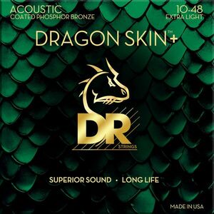 DR Strings Dragon Skin+ Coated Phosphor Bronze Extra Light 10-48 Akusztikus gitárhúrok kép