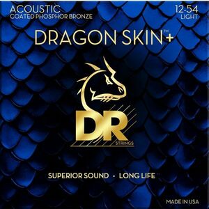 DR Strings Dragon Skin+ Coated Phosphor Bronze Light 12-54 Akusztikus gitárhúrok kép