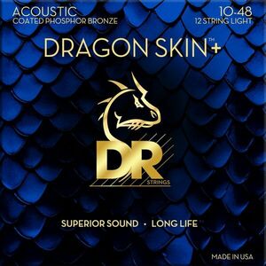 DR Strings Dragon Skin+ Coated Phosphor Bronze 12-String Light 10-48 Akusztikus gitárhúrok kép