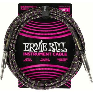 Ernie Ball Braided Instrument Cable Straight/Straight 3 m Egyenes - Egyenes Hangszórókábel kép