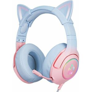 Onikuma K9 RGB Wired Gaming Headset With Cat Ears Kék-Rózsaszín PC headset kép