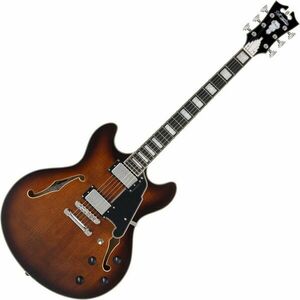 D'Angelico Premier DC Brown Burst Félakusztikus - jazz-gitár kép