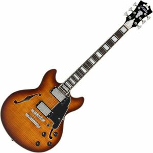 D'Angelico Premier Mini DC Dark Iced Tea Burst Félakusztikus - jazz-gitár kép