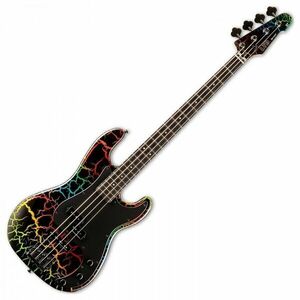 ESP LTD Surveyor '87 Rainbow Crackle Elektromos basszusgitár kép