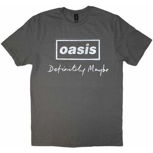 Oasis Ing Definitely Maybe Distressed Text Logo Unisex Charcoal Grey XL kép