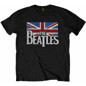 The Beatles Ing Drop T Logo & Vintage Flag Unisex Black XL kép