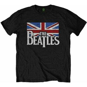 The Beatles Ing Drop T Logo & Vintage Flag Unisex Black S kép