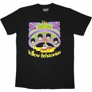 The Beatles Ing Yellow Submarine Heads in Circles v2 Unisex Black 2XL kép