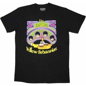 The Beatles Ing Yellow Submarine Heads in Circles v2 Unisex Black M kép