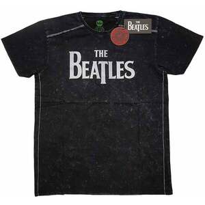 The Beatles Ing Drop T Logo Snow Wash Unisex Black 2XL kép