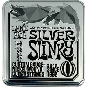 Ernie Ball John Mayer Silver Slinky Nickel Wound Electric Guitar Strings 3 Pack Elektromos gitárhúrok kép