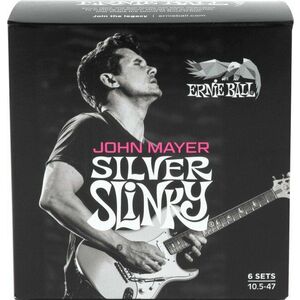 Ernie Ball John Mayer Silver Slinky Nickel Wound Electric Guitar Strings 6 Pack Elektromos gitárhúrok kép