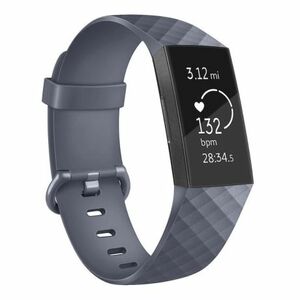 BStrap Silicone Diamond (Small) szíj Fitbit Charge 3 / 4, dark gray (SFI008C19) kép