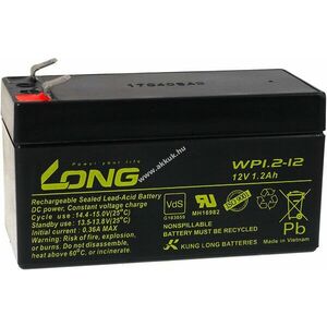 Ólomakku Kung Long típus WP1.2-12 VdS minősítéssel 12V 1, 2Ah - A készlet erejéig! kép