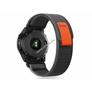 Garmin fenix 5 / 6 / 6 pro / 7 nylon óraszíj - fekete/narancs - A készlet erejéig! kép