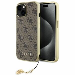 Guess 4G Charms hátlapi tok iPhone 15 számára, barna kép