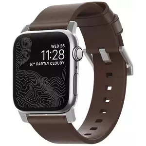 Óraszíj NOMAD - Leather Strap Modern Apple Watch 42mm, Silver kép