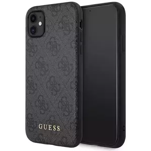 Tok Guess GUHCN61G4GFGR iPhone 11 6, 1" grey hard case 4G Metal Gold Logo (GUHCN61G4GFGR) kép